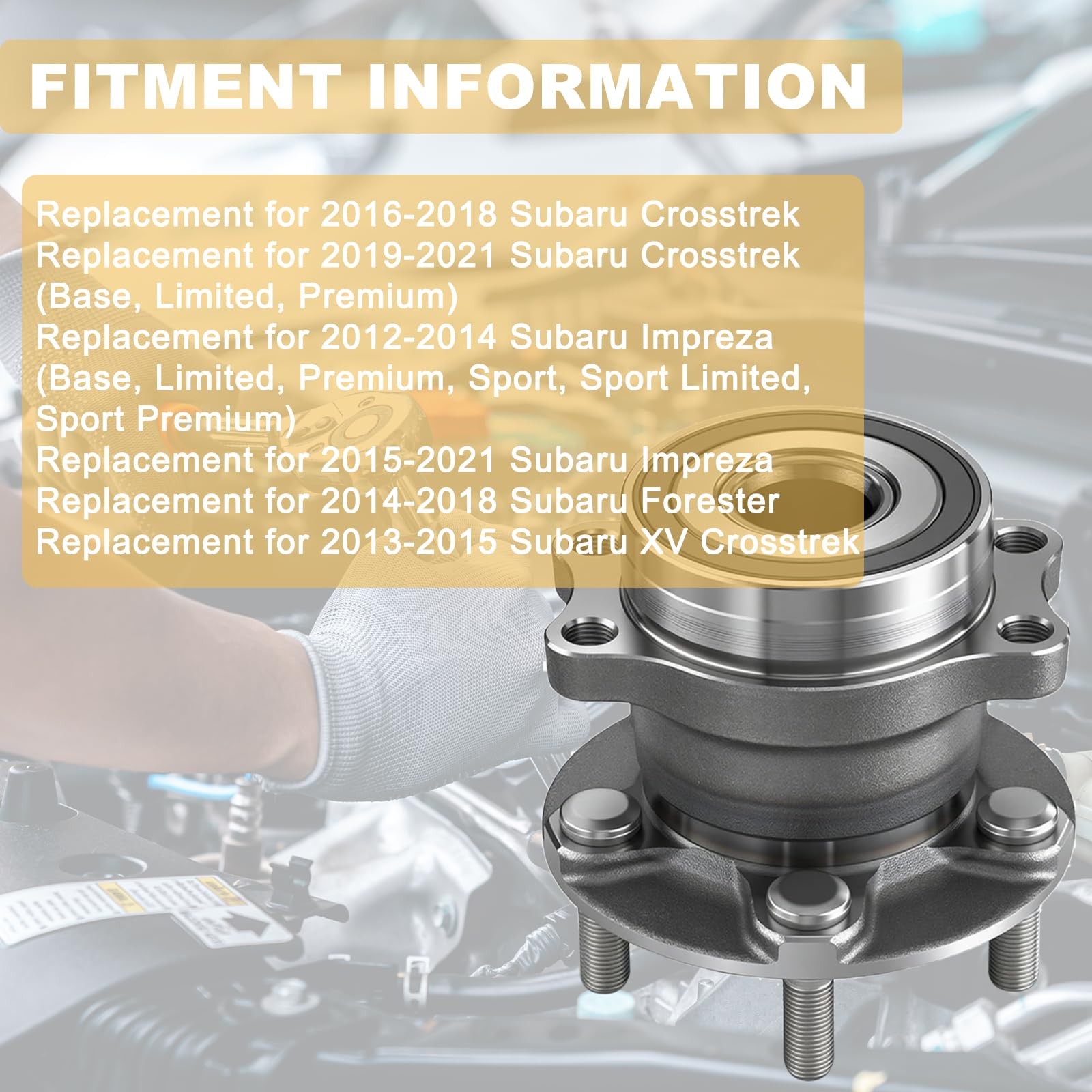512518 2PC Rear Wheel Hub and Bearing Assembly for 2014-2018 Subaru Forester …