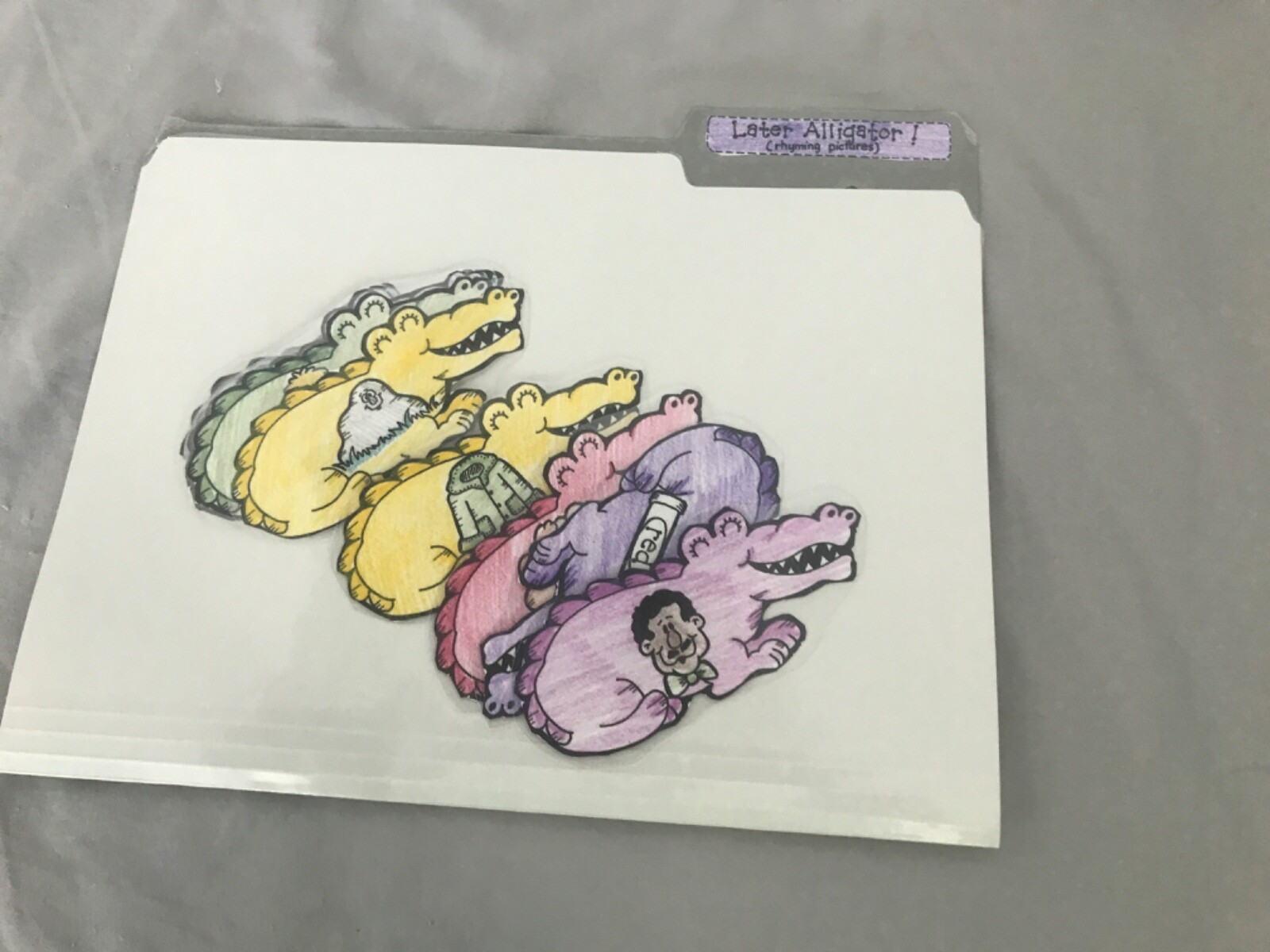 Later Alligator! Rhyming Pictures Grade K language arts file folder game teacher