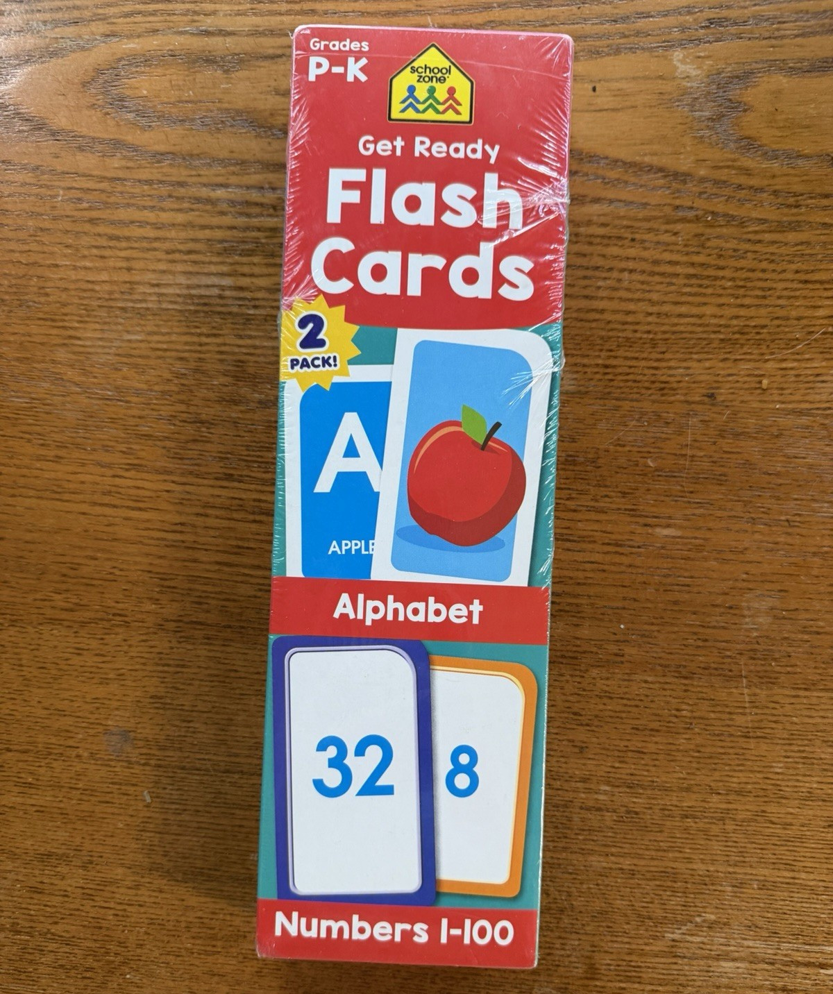School Zone Get Ready Flash Cards 2-Pack: Alphabet Letters & Numbers 1-100 P-K