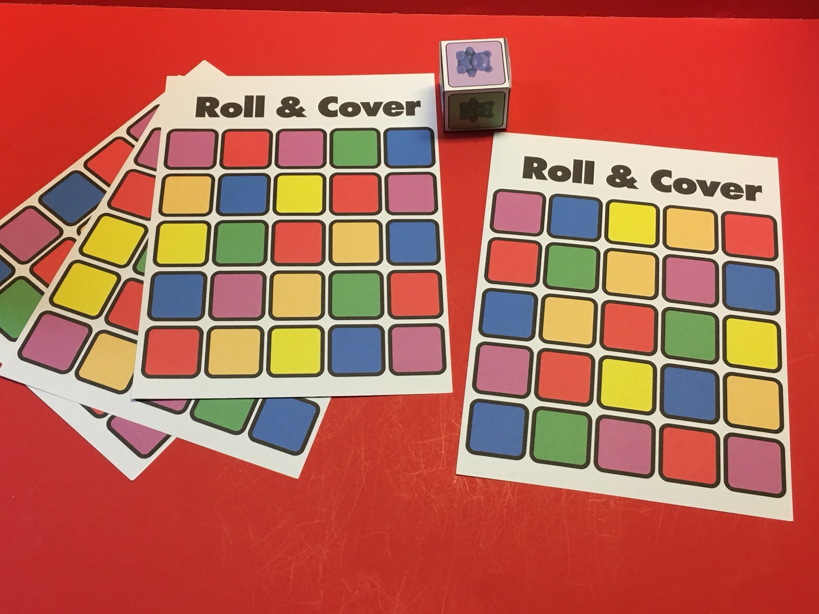 Bears Roll & Cover Game (4 Players) – Laminated – Pre school Kindergarten