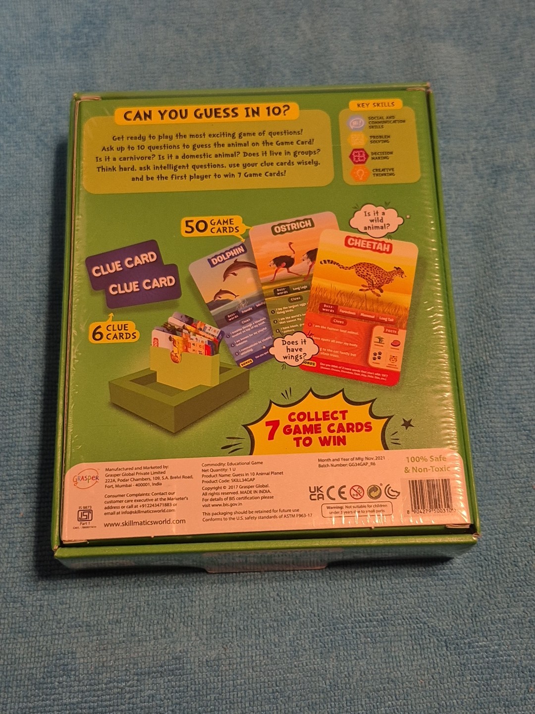 Skillmatics Guess in 10 Animal Planet Card Game New