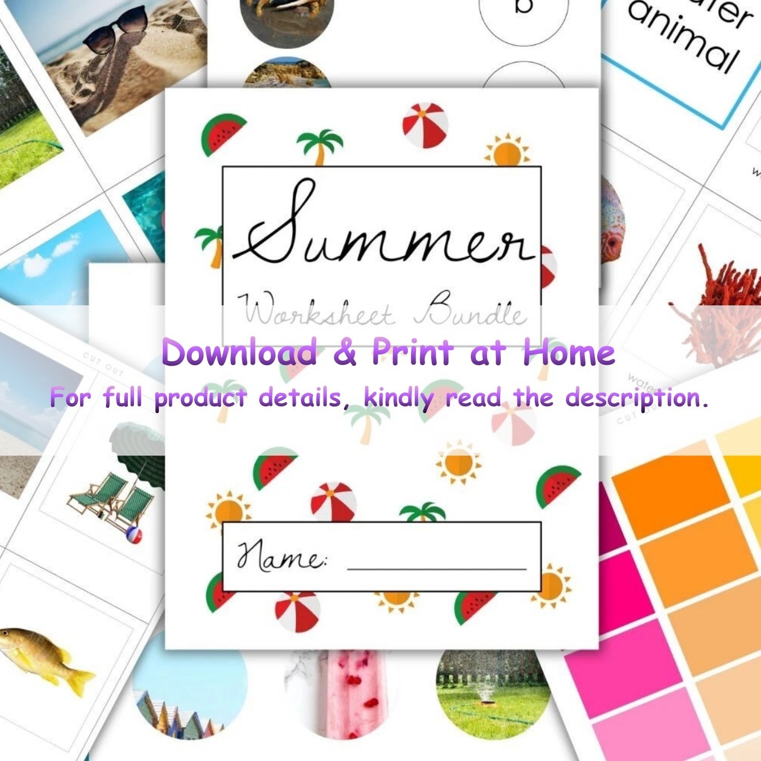 Summer Worksheet Bundle for Kids | Fun Printable Activities