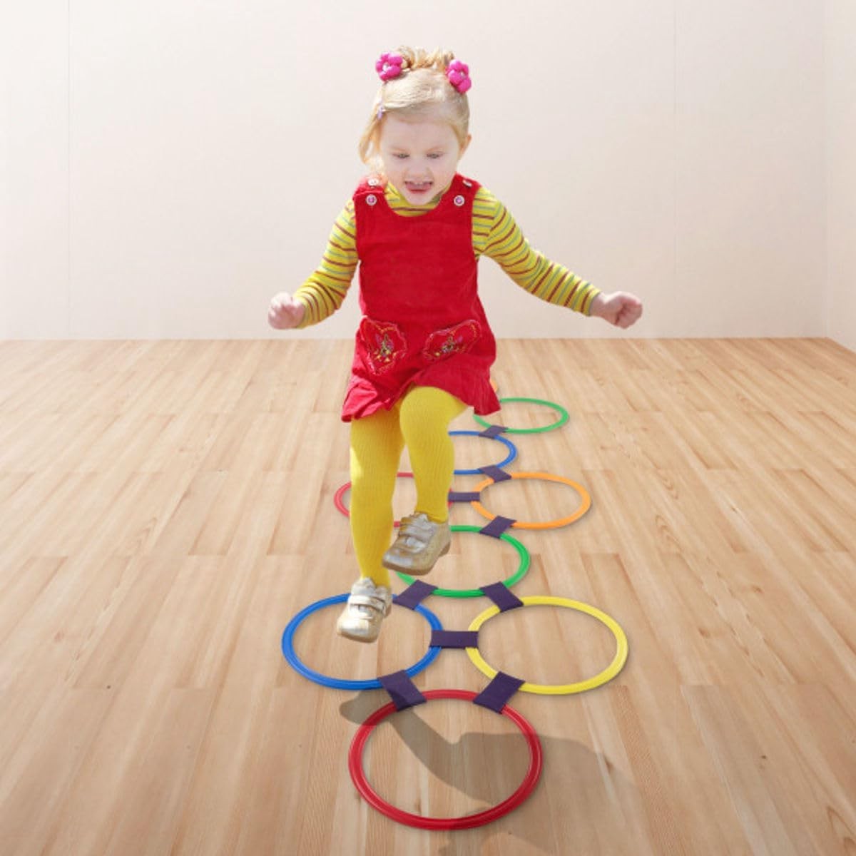 HEY PLAY Indoor Outdoor Hopscotch Ring Game