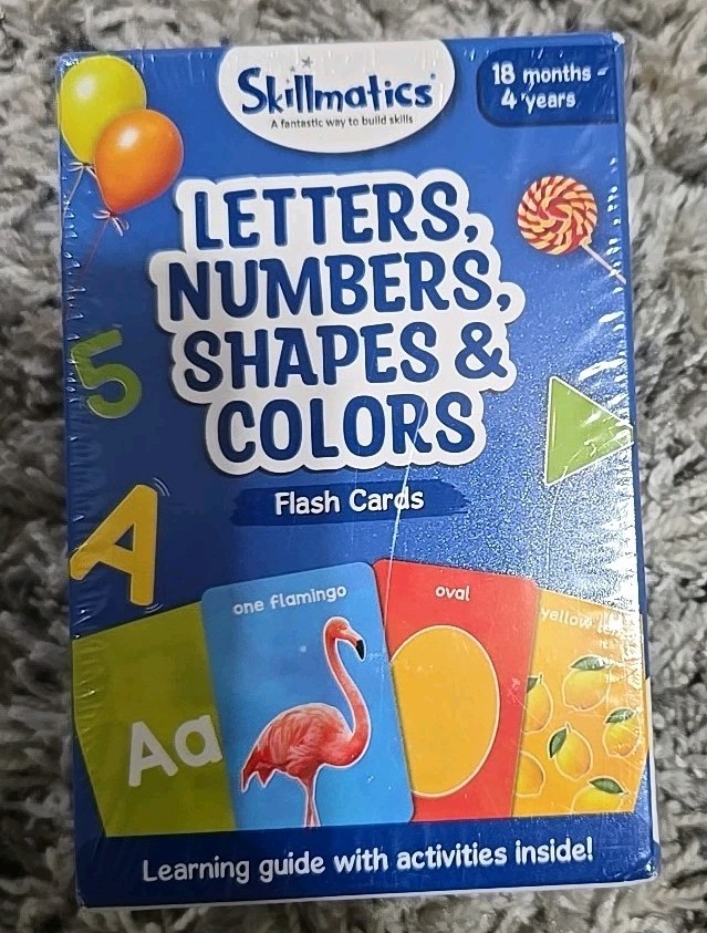 Skillmatics Thick Flash Cards for Toddlers – Letters, Numbers, Shapes & Colors