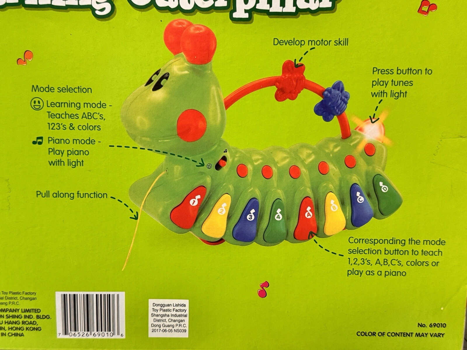 Navystar Learning Caterpillar Teaches ABC’s 123’s & Colors Piano with light New