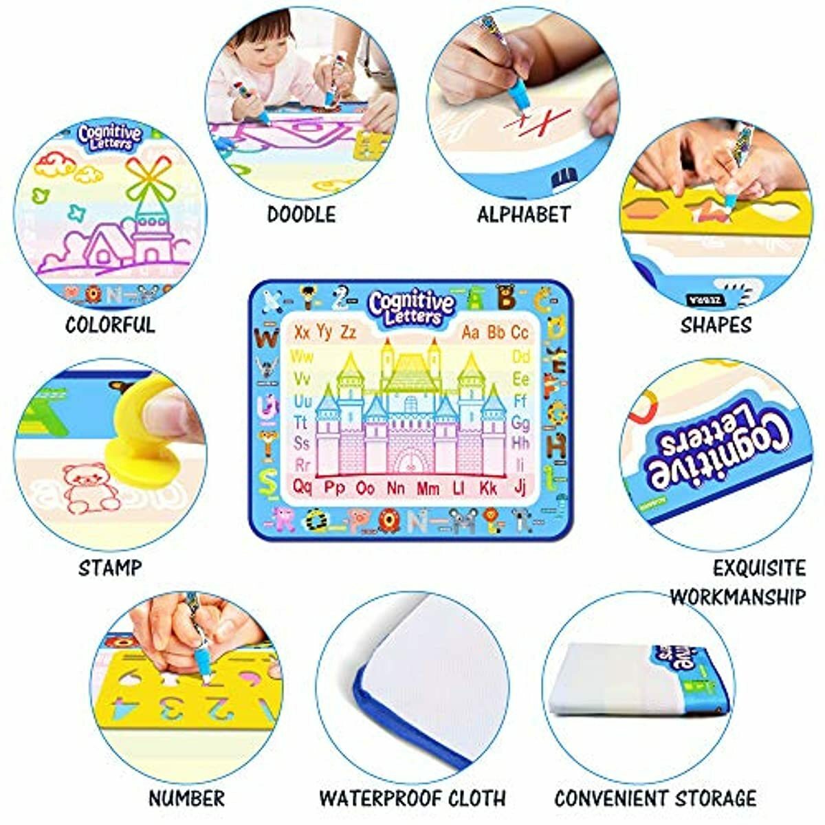Aqua Magic Tapis de dessin à l’eau Extra large Tapis de dessin éducatif