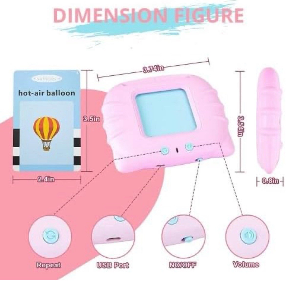 Kawaps Interactive Sound Learning Toy for Toddlers with Music 520 Flash Cards…