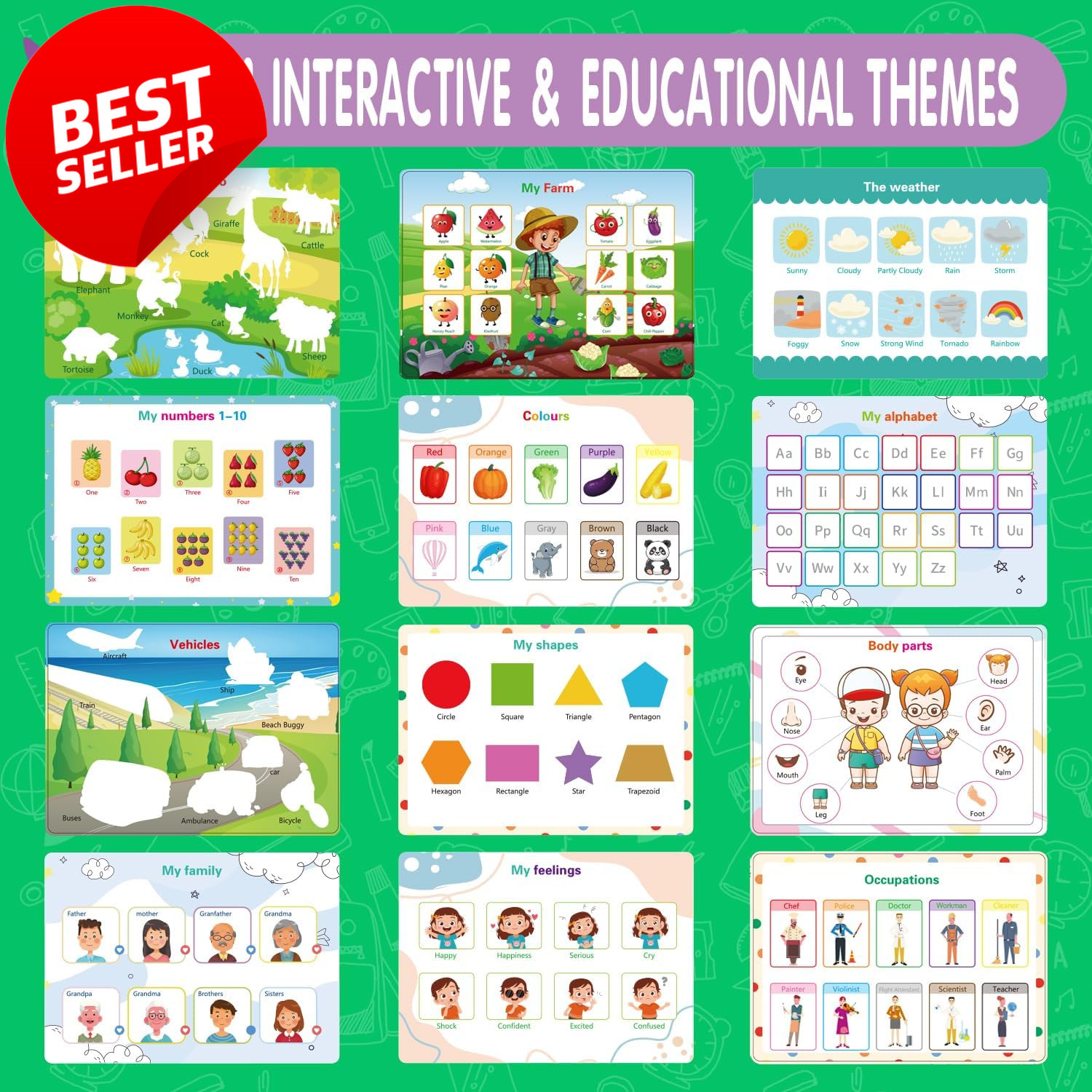 Montessori Busy Book 24 Themes Preschool Learning Activities Toddlers 3-5 – US