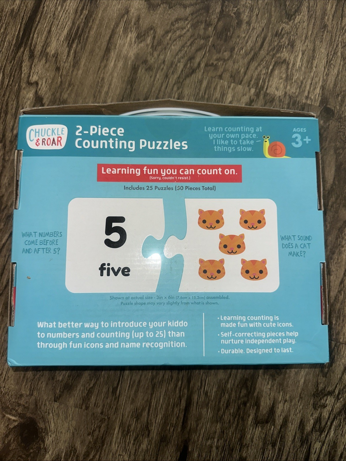 Chuckle & Roar Counting Learning Puzzles NEW 25 Puzzle Boards 50 Pieces