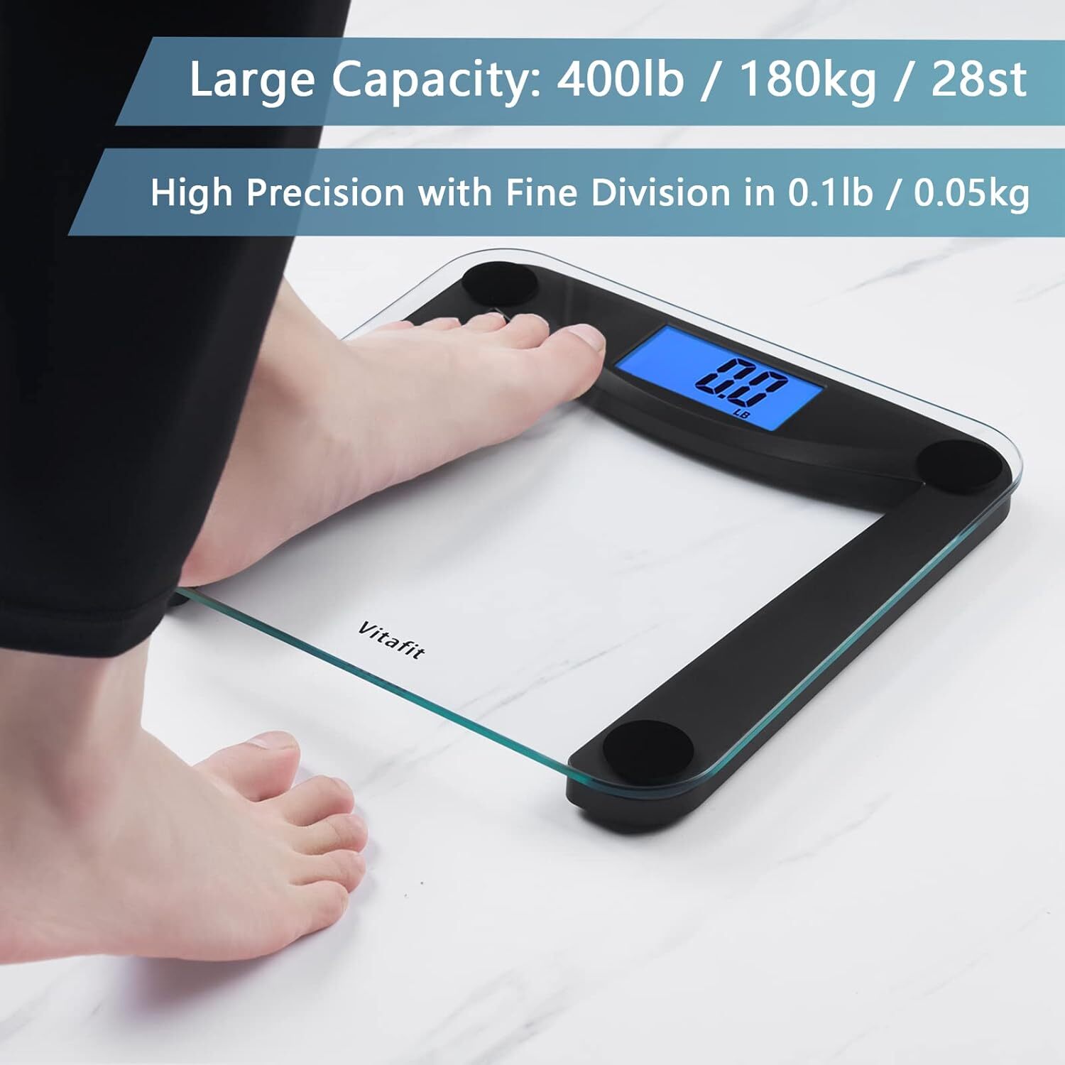 Digital Bathroom Weight Scale for Body Weight, High Accuracy Assured by Weigh.