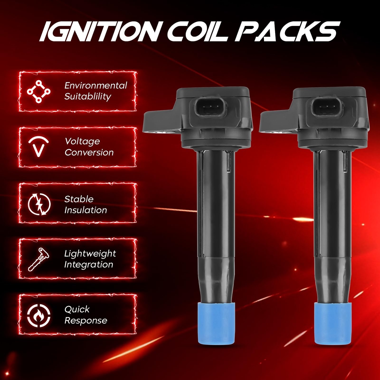 6 Sets Black Ignition Coil and Iridum Spark Plug Fit for Acura TL 2009-2014, …