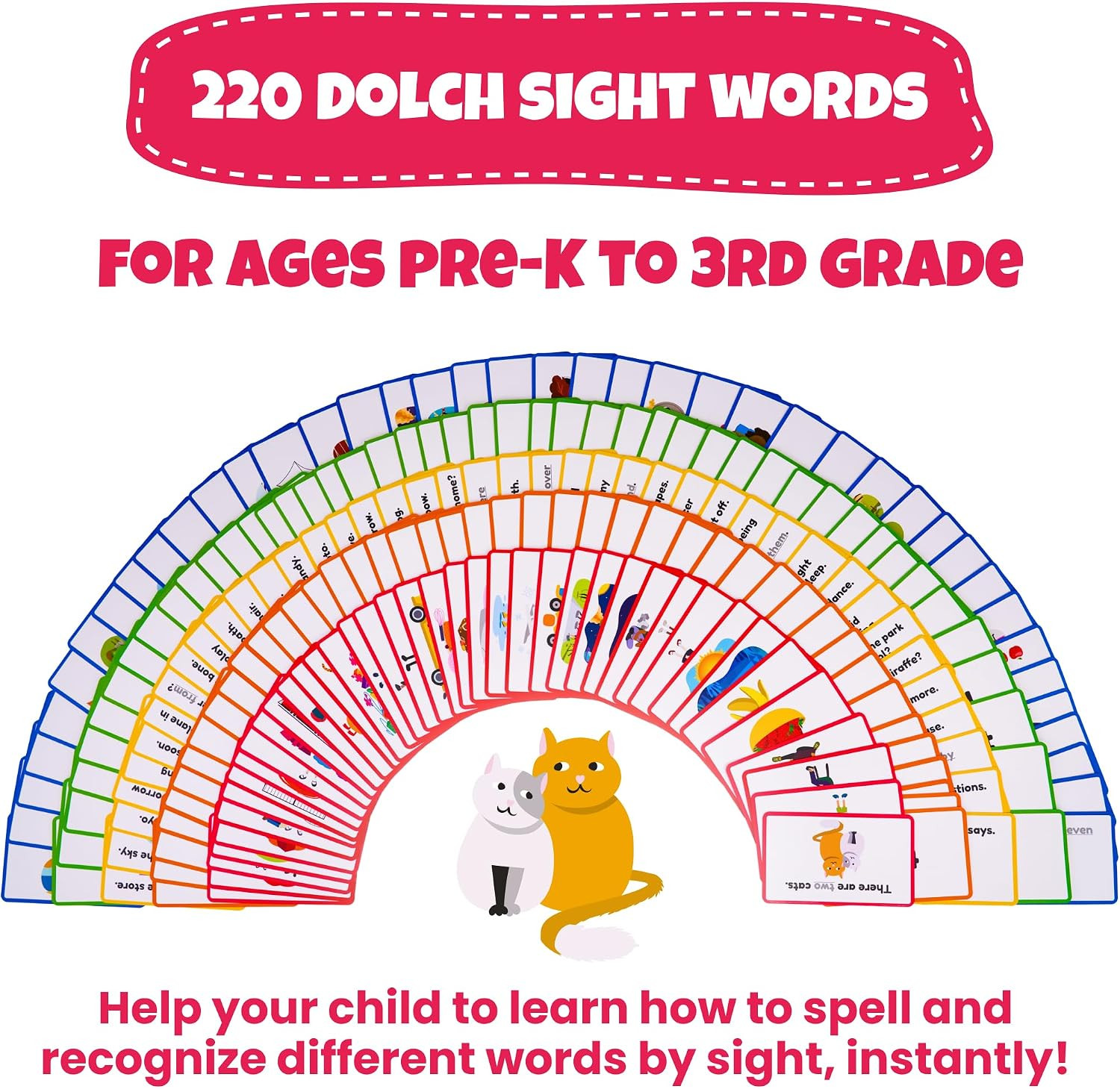 Sight Words Flash Cards Kindergarten – 220 Cards – Sight Words for Toddlers 4