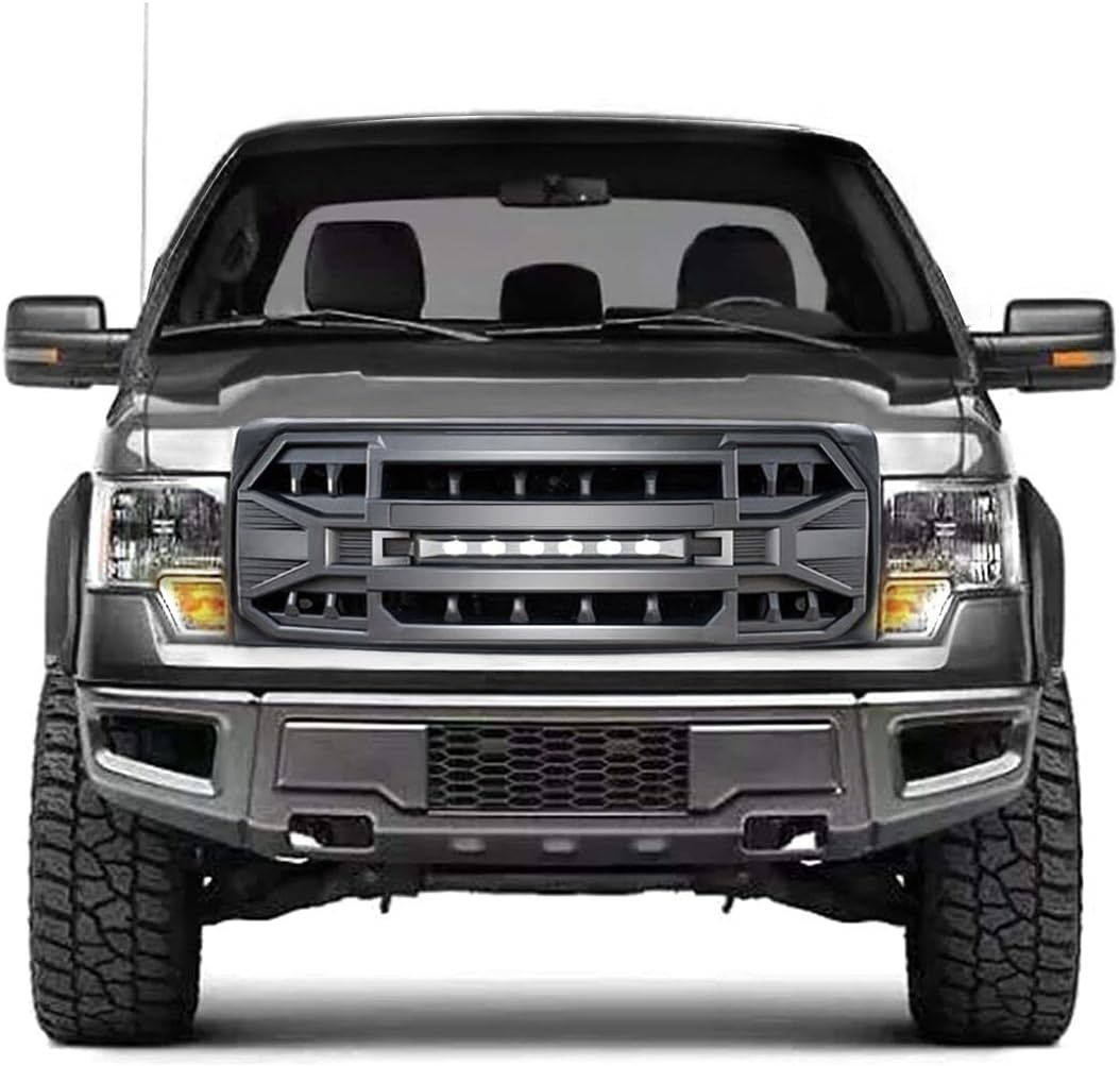 Front Grill Replacement for F150 2009-2014, Matte Black Front Bumper Grille