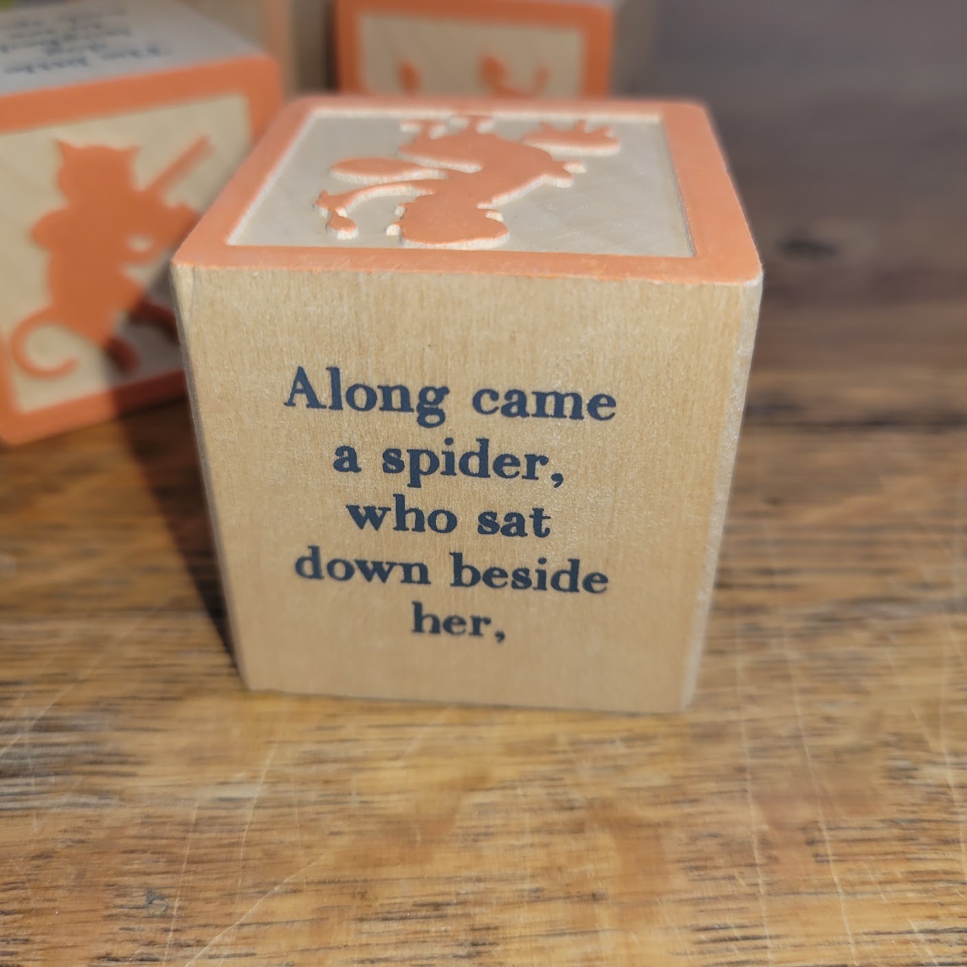 Uncle Goose Wooden Embossed NURSERY RHYMES blocks, Set of 9, Near Perfect!