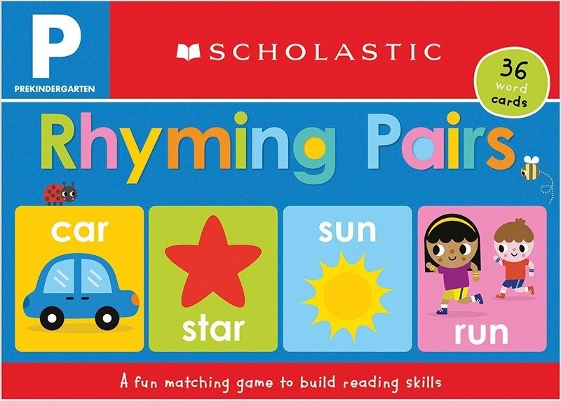 Scholastic Matching Card Game 36 Cards Dinosaur or Rhyming Pairs Pre-K