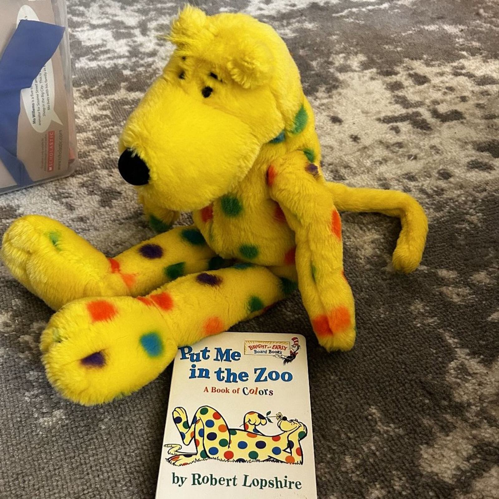 Dr Seuss Put Me in the Zoo (Board Book) and Plush Polka Dotted Spot Character