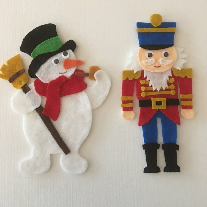 Santa and His Friends Felt Board Pieces or Paint Stick Puppets