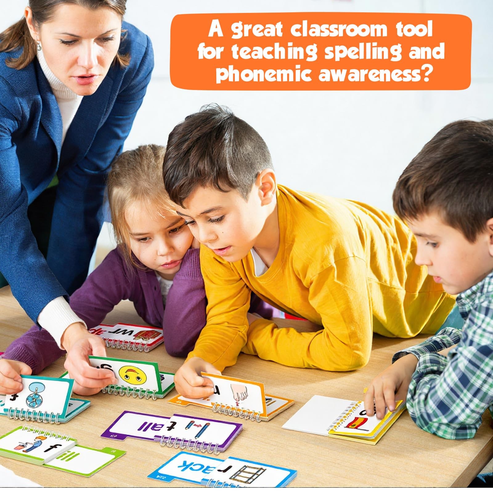 Phonics Flash Cards Word Family Build Book,Learn to Read 30 Read and Rhyme Fl…