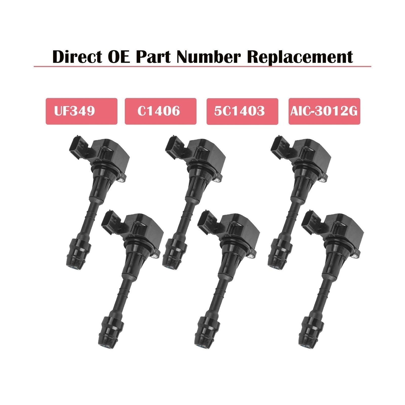Ignition Coil Set of 6 – Fit For Nissan/Infiniti V6 – UF349 w/ C1406
