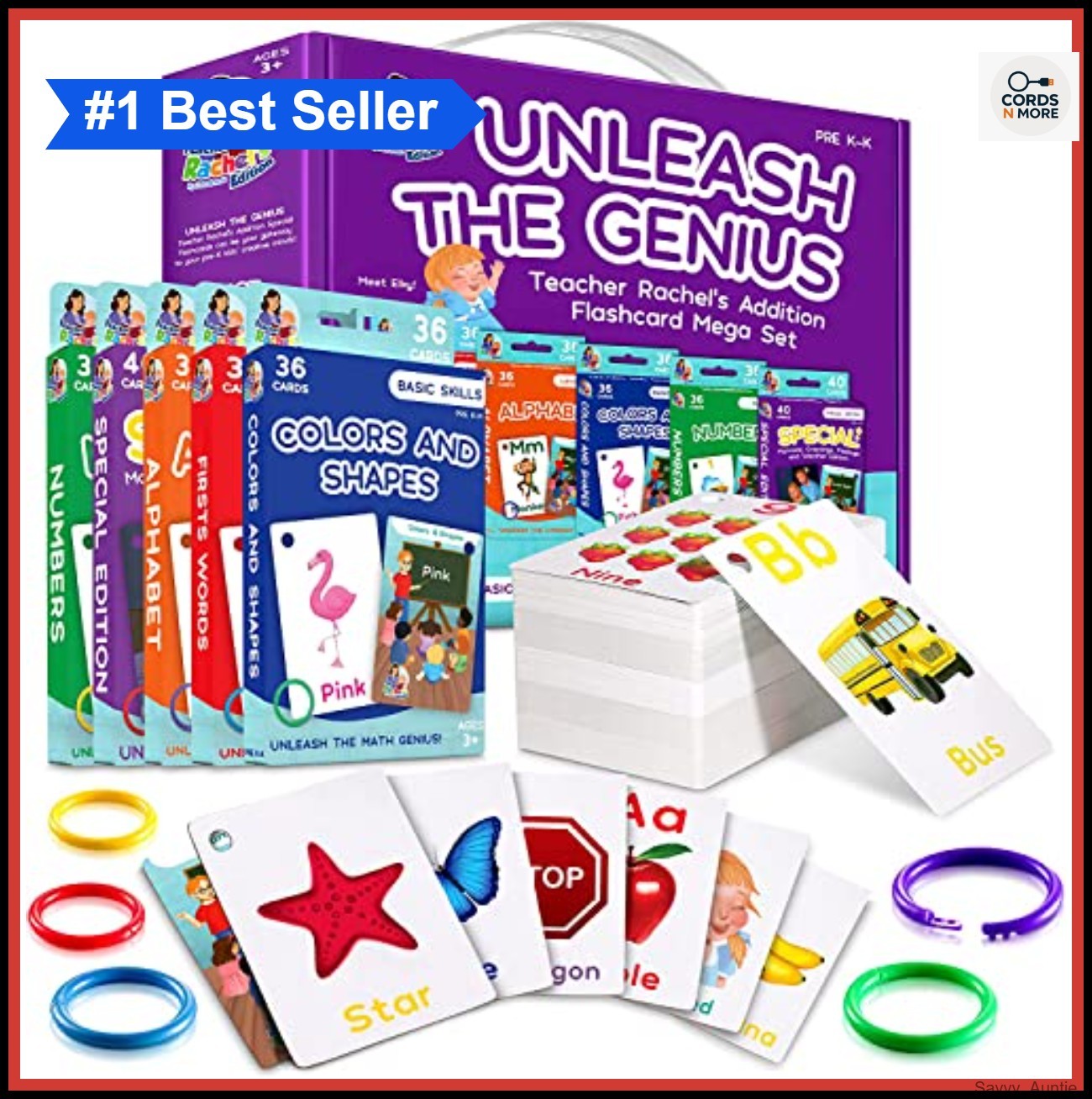 Flash Cards Set 184 Toddlers First Words Alphabet Colors Shapes Numbers