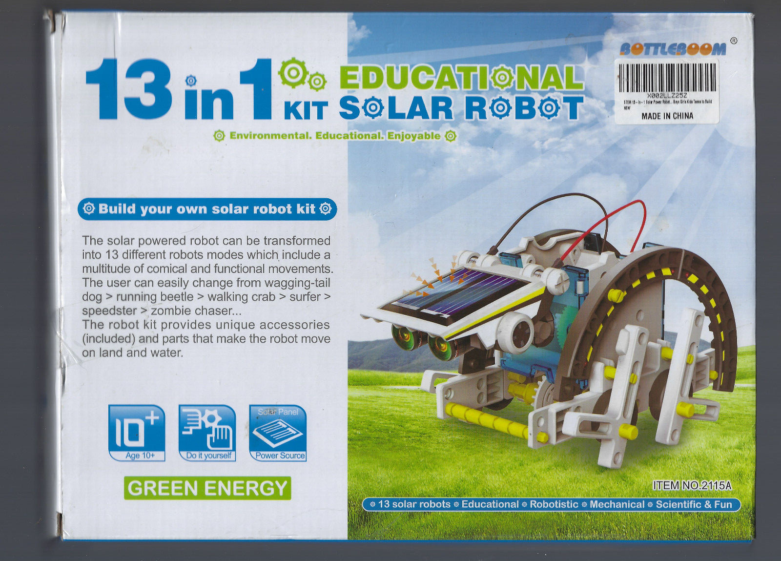 13 In 1 Educational Toys Solar Robot Toy Science Kit Solar Powered STEM NEW