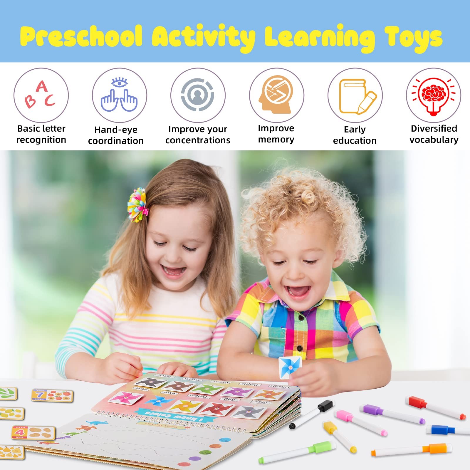 Huijing Toddler Busy Book Montessori Learning Binder 29 Themes Activity