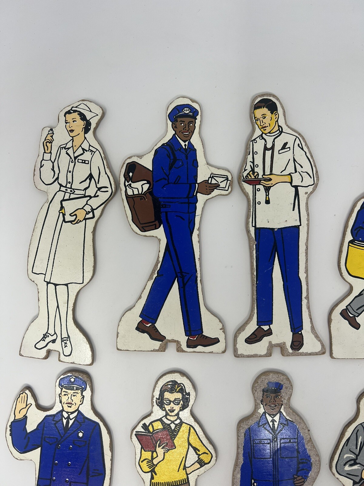Vintage Judy Wooden Story Lot of 11 Community Workers Educational 60s
