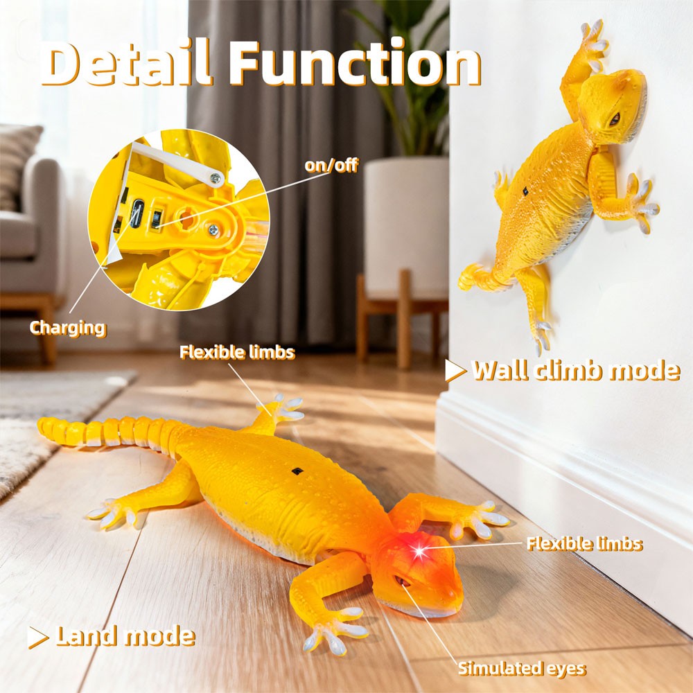 Wallcrawler Gecko Rechargeable Remote Control Robot Wall Crawler 2025 Xmas AE