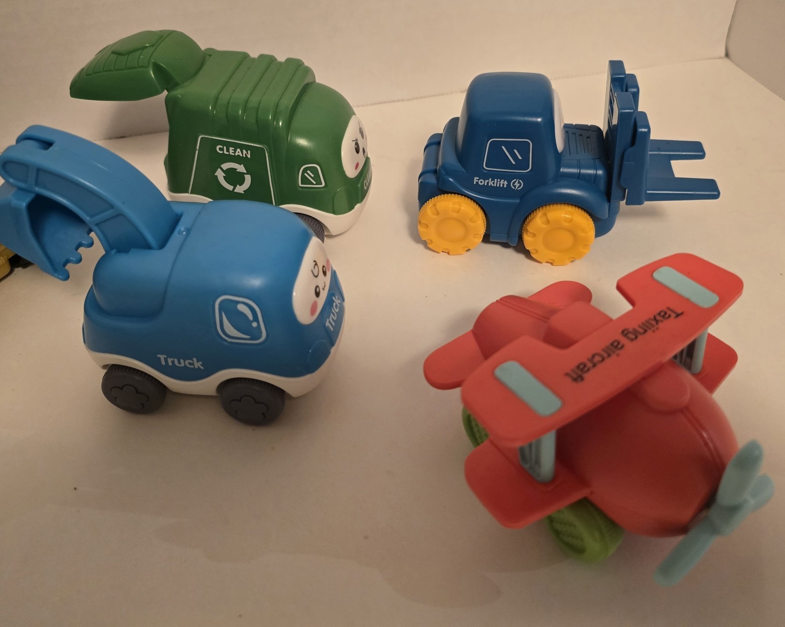Toddler Toy Truck, Car, Vehicle Lot Of 7 Plastic Cartoon Face
