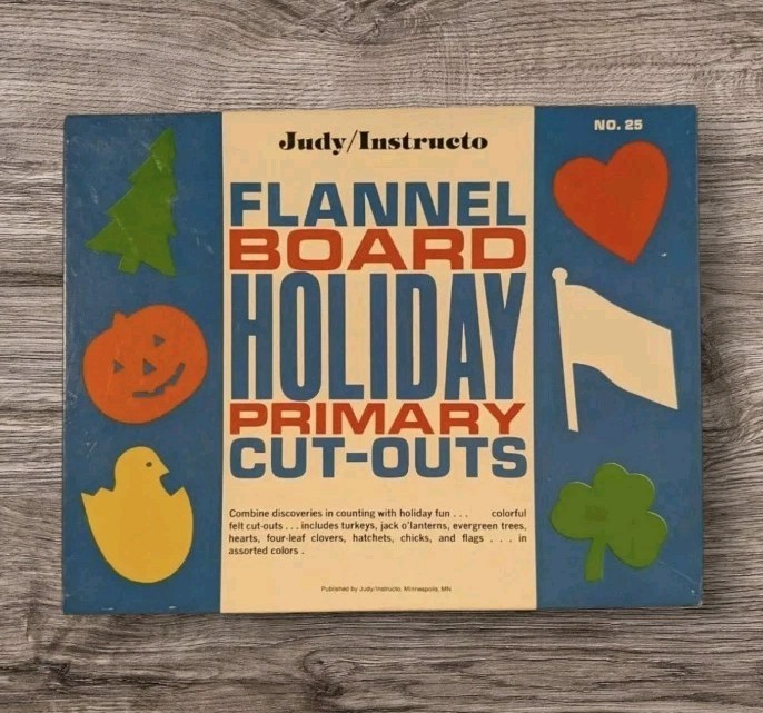 Vtg Felt Flannel Board Cut Outs Judy Instructor Primary Shapes Teacher Holiday