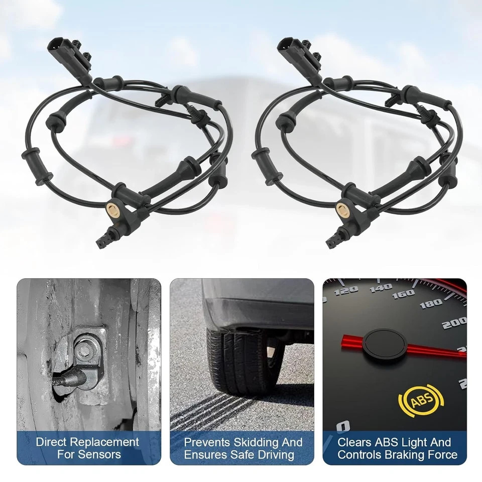 ABS Wheel Speed Sensor Front and Rear 4PCS Replacement for Jeep Wrangler 3.6L 3.