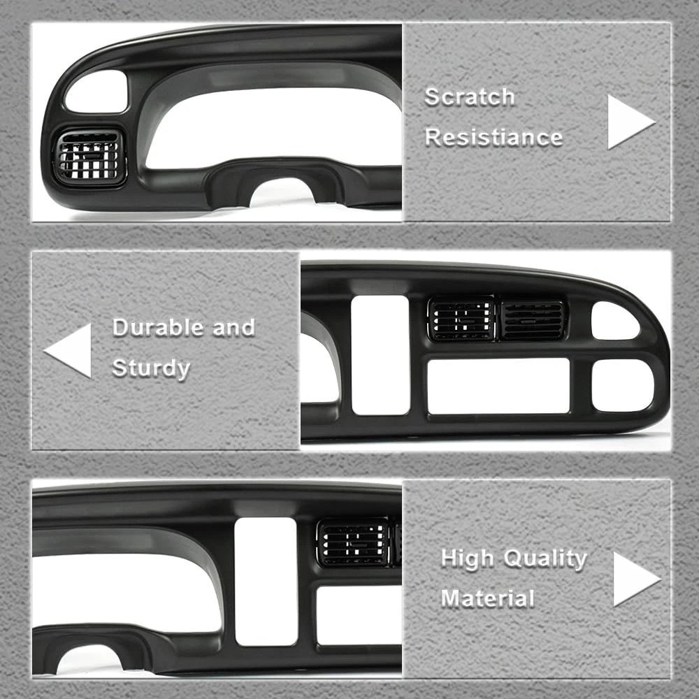 PIT66 Dash Board Bezel Cover Compatible with 1998 1999 2000 2001 2002 Dodge Ram