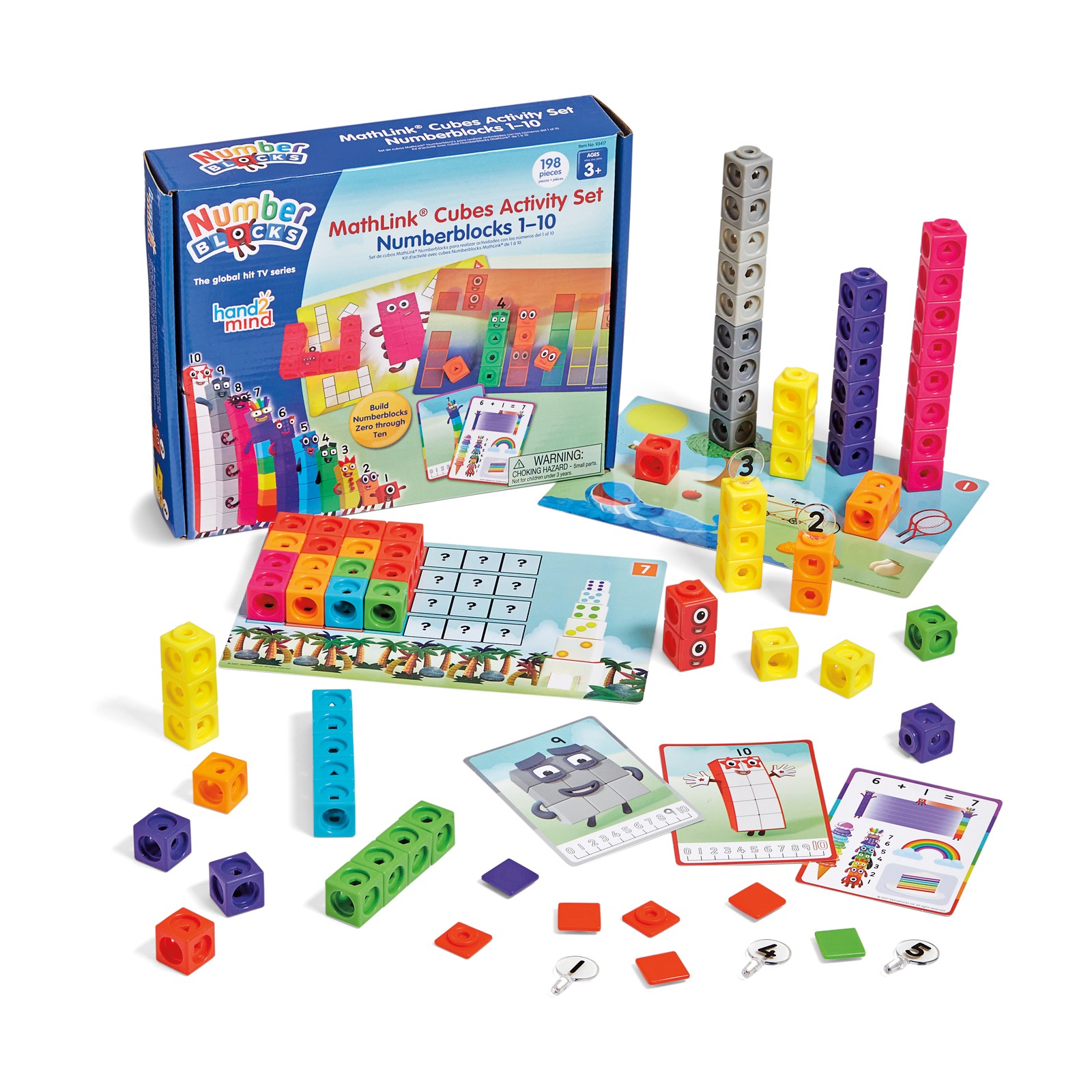 New – hand2mind MathLink Cubes Numberblocks 1-10 Activity Set – Ages 3+