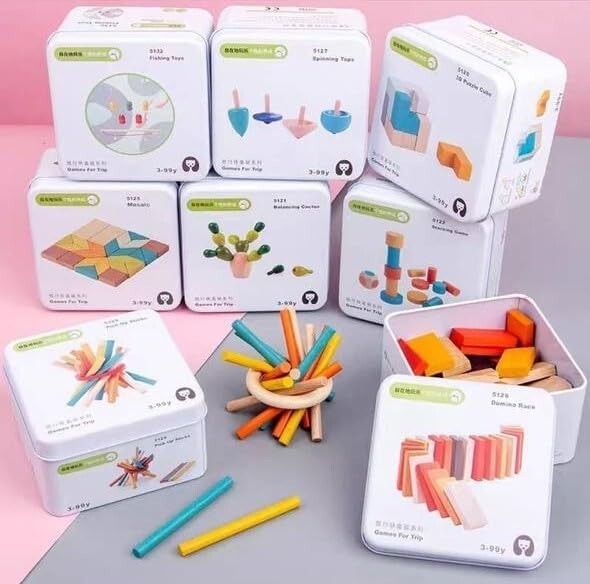 Montessori Toy For Toddler Wooden Travel Toys On-The-Go Fun Educational Gift Toy