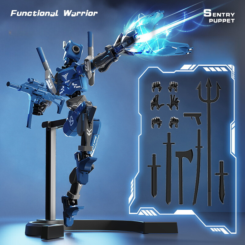 Mechanical Sentinel Magnetic Humanoid Multi-Gesture Fully-Joint Movable Assembly
