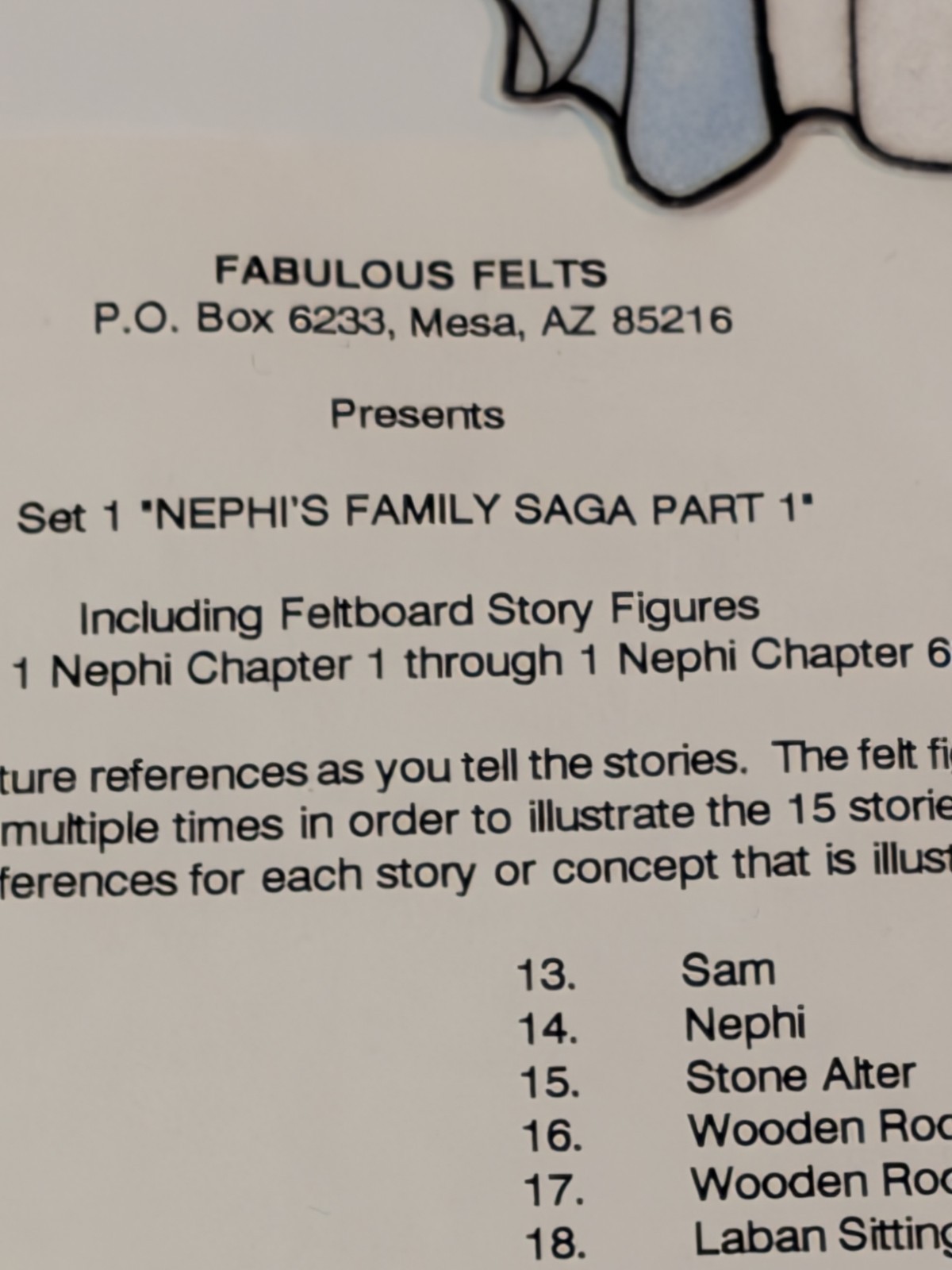 Book of Mormon Felt Flannel Stories Pattern LDS Nephi’s Family Saga
