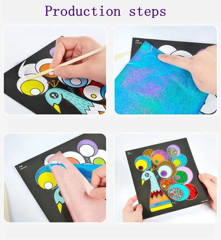 DIY Cartoon Magic Transfer Painting Crafts for Kids Arts and Crafts Toys Childre