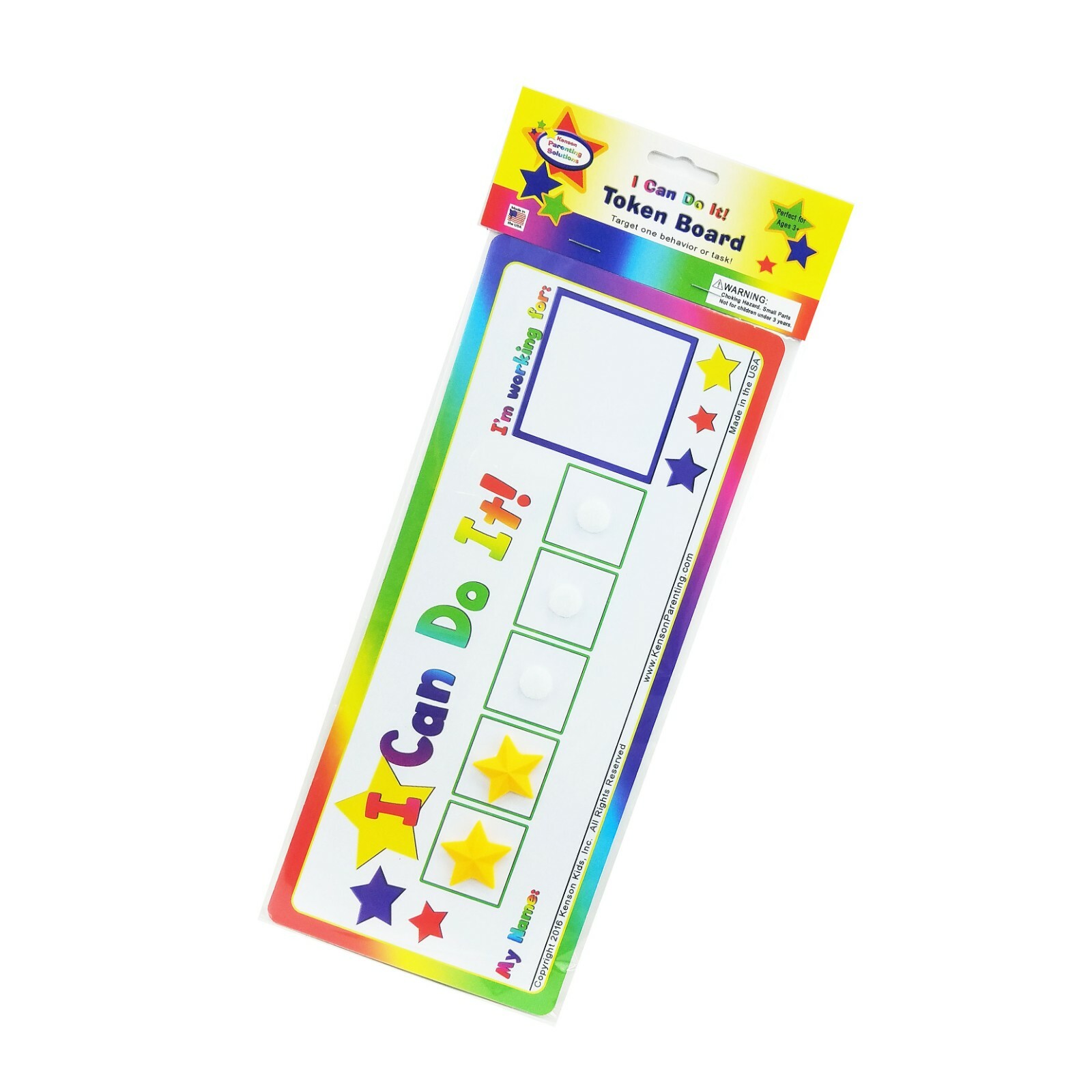 I Can Do It! Star Token reward board, incentive autism reward chart, Kenson Kids