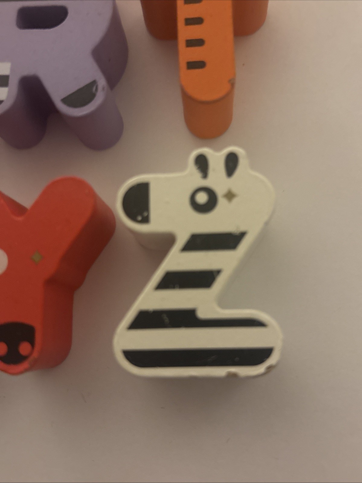 Lot of 12 FAO Schwarz Learning Letters Animal Alphabet Wood Board Puzzle Letters