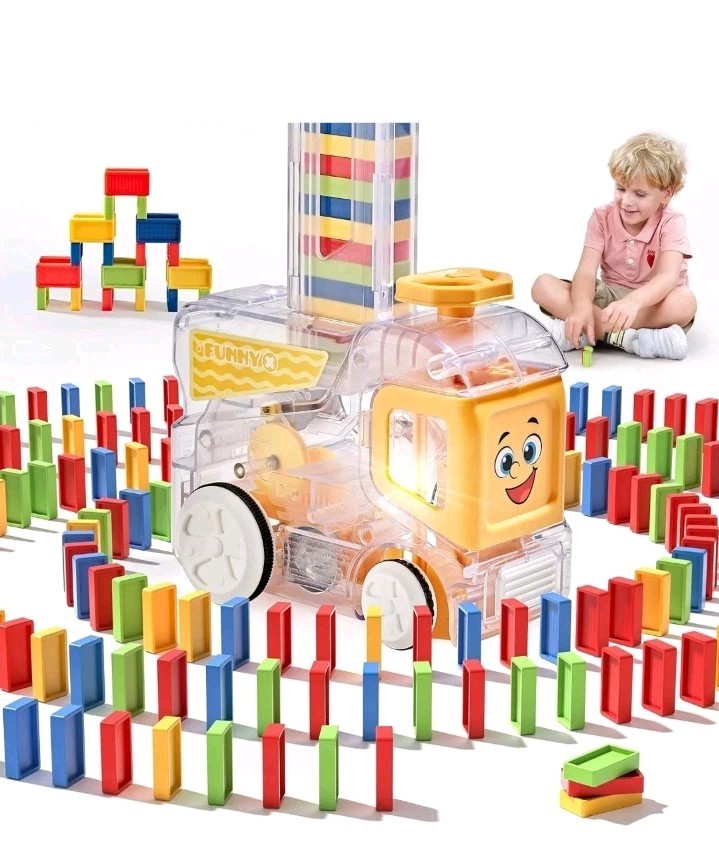 Kiskey Electric Automatic Domino Train Set Educational Toys ~NEW in box~