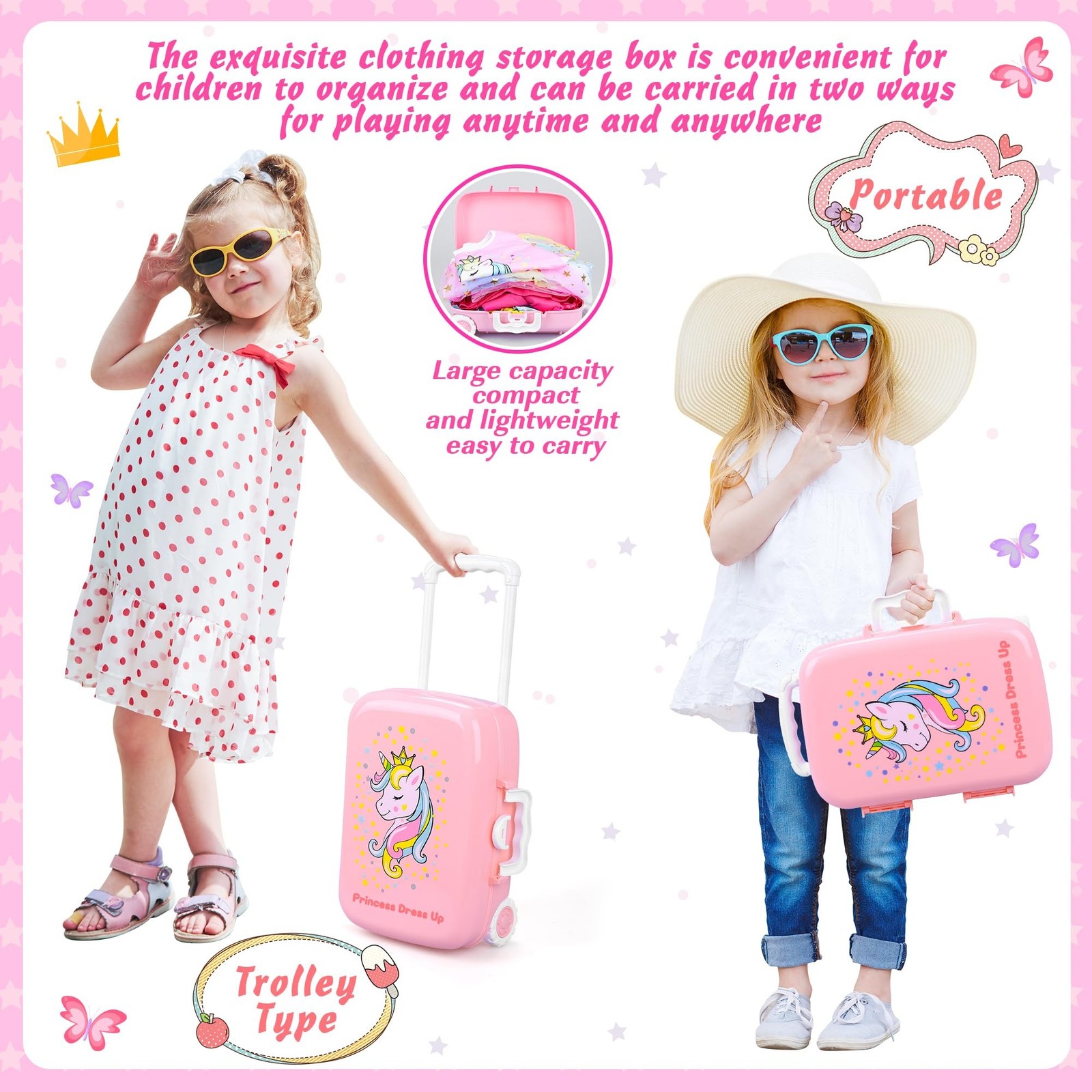 16 Pcs Princess Dress Up Clothes for Little Girl Role Play Costume Gift Set, …