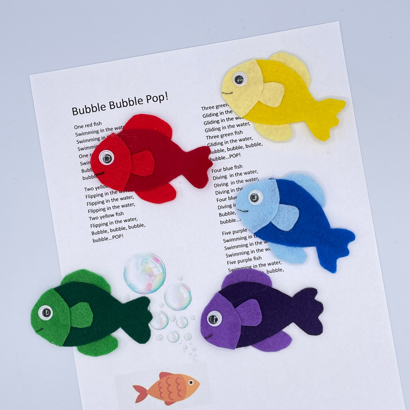 Bubble, Bubble, Pop and Teasing Mr Shark Felt Pieces for Felt/Flannel Board Play