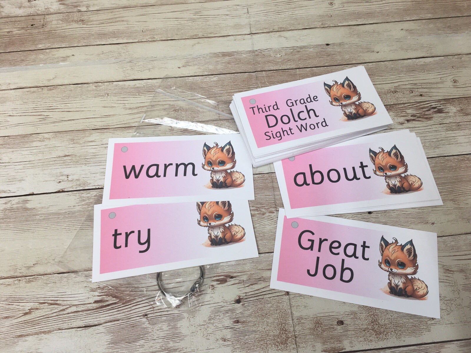 Literacy Learning Resource Dolch Third Grade Sight Word and Ring 41 words