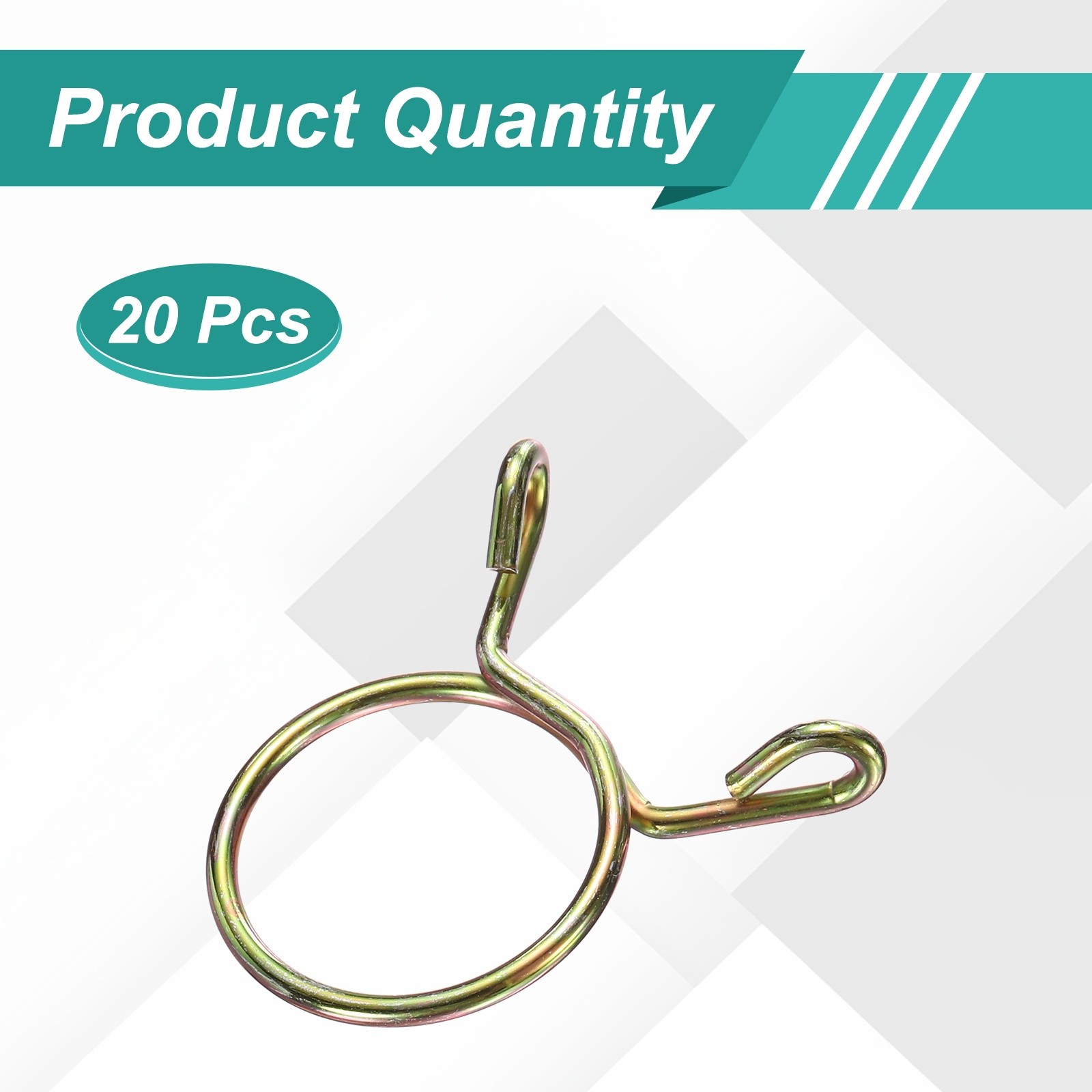 20Pcs 23mm ID 26.8mm OD Fuel Line Hose Clips 65Mn Spring Clips Clamps Gold