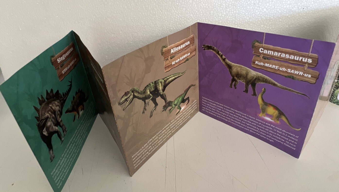 Dinosaur World Toy Set OleFun 10 Medium Dinosaurs In Storage Case Ages 3+