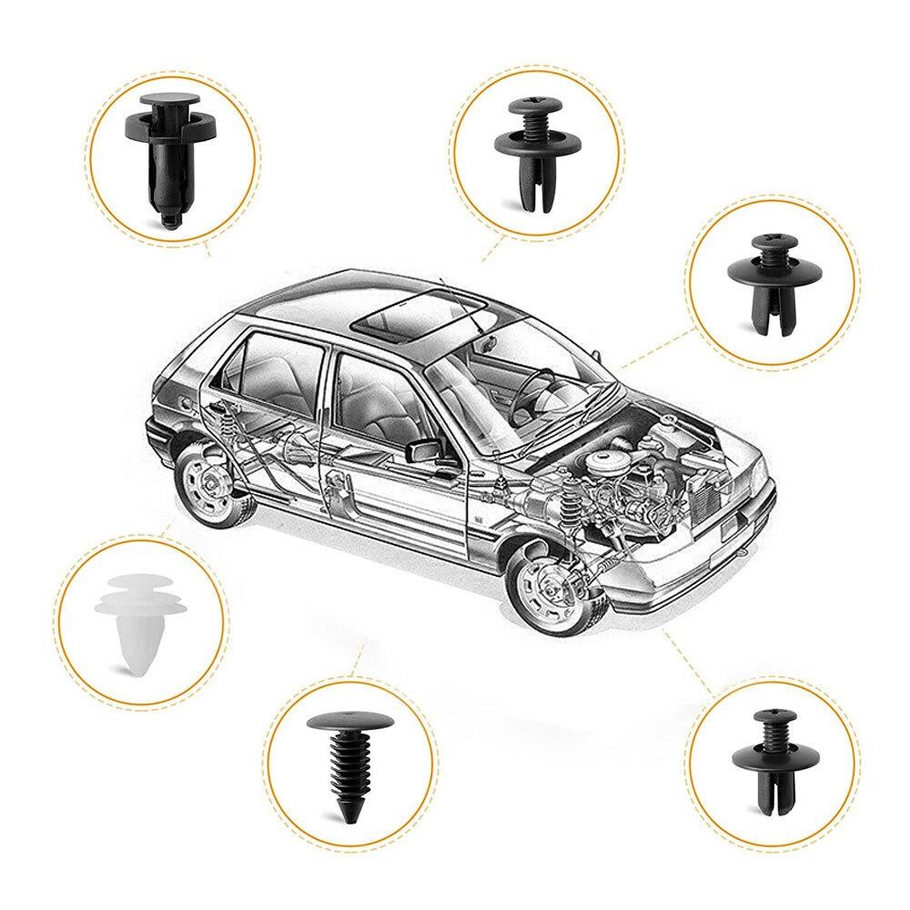 100x Car Plastic Clips Fastener Kit Push Retainer Door Trim Panel Fender Rivets