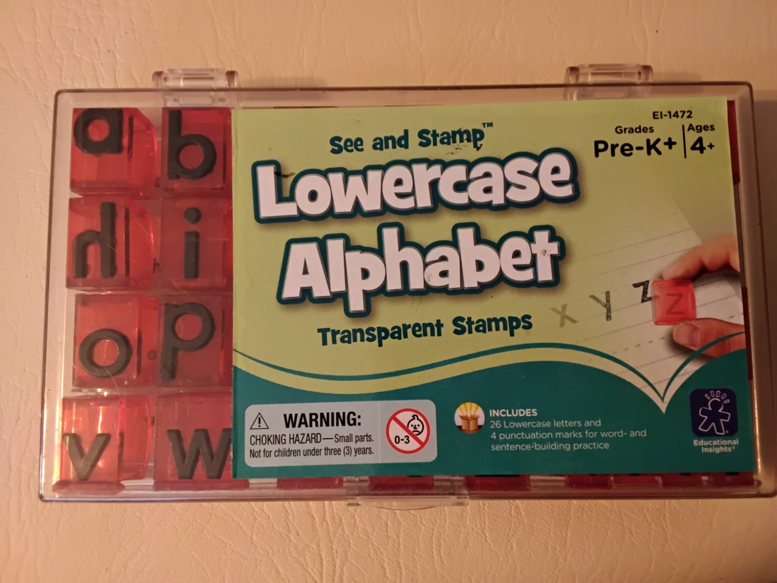 Educational Kids Lowercase Alphabet Transparent Stamps Pre-k Ages 4+