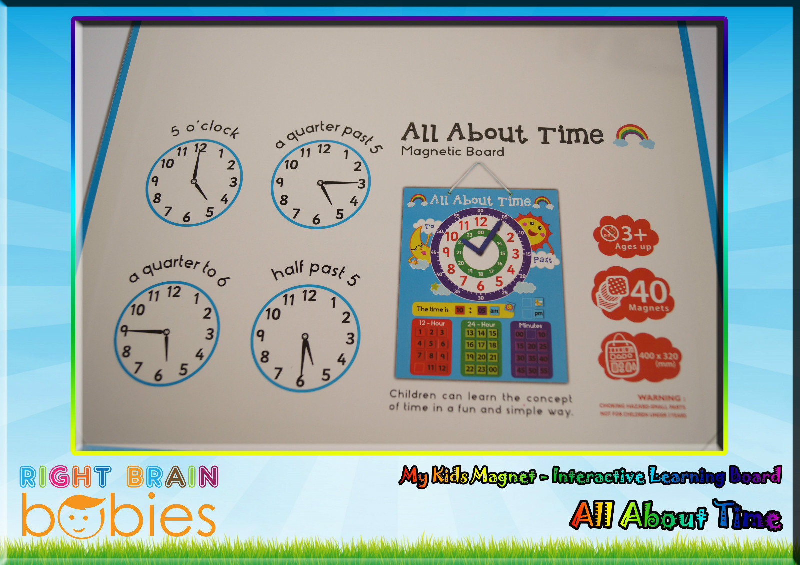 Kids Magnet All About Time – Interactive Magnetic Board. shichida / Montessori