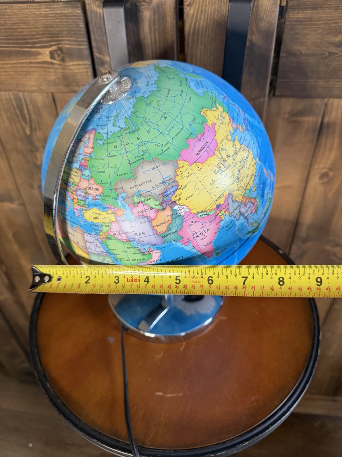 Smart Wallaby Rotating Globe w/ USB Light-Up LED | 8″ Desktop World Map