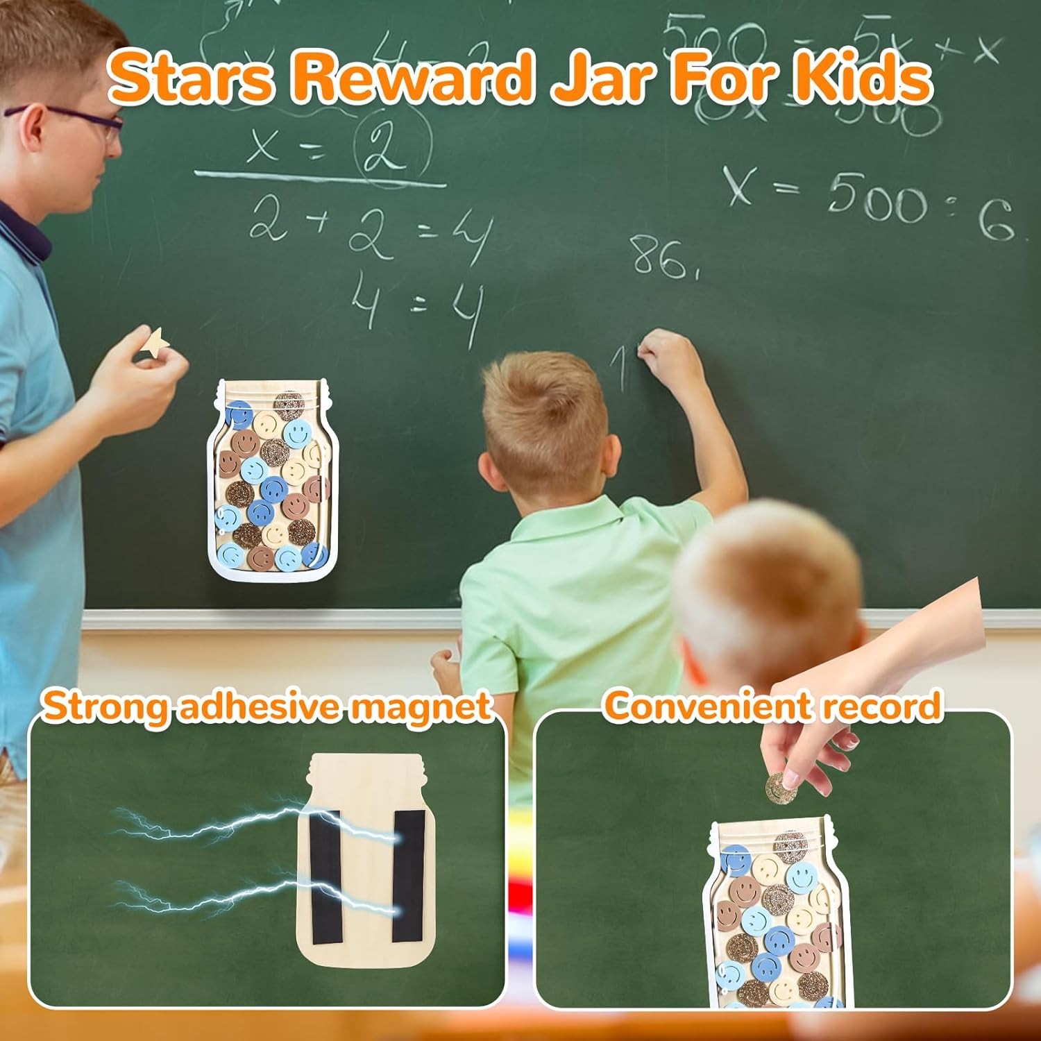 Reward Jar for Kids – Potty Training, Chores & Classroom Behavior, Magnetic Wo